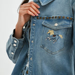 Horse Studded Denim Jacket