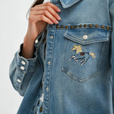 Horse Studded Denim Jacket
