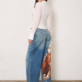 Horse Saddle Scarf Jeans