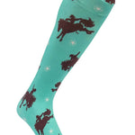 AWST Int'l Lila Bucking Horses Socks Faire - AWST