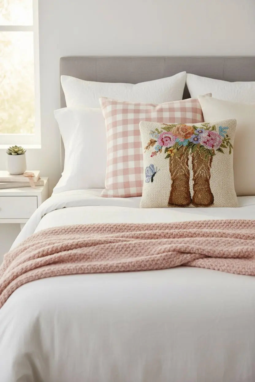 Floral Boots Hook Pillow - Bridle Up Hope Shop