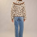 Floral Ruffle Western Sherpa Jacket - Bridle Up Hope Shop