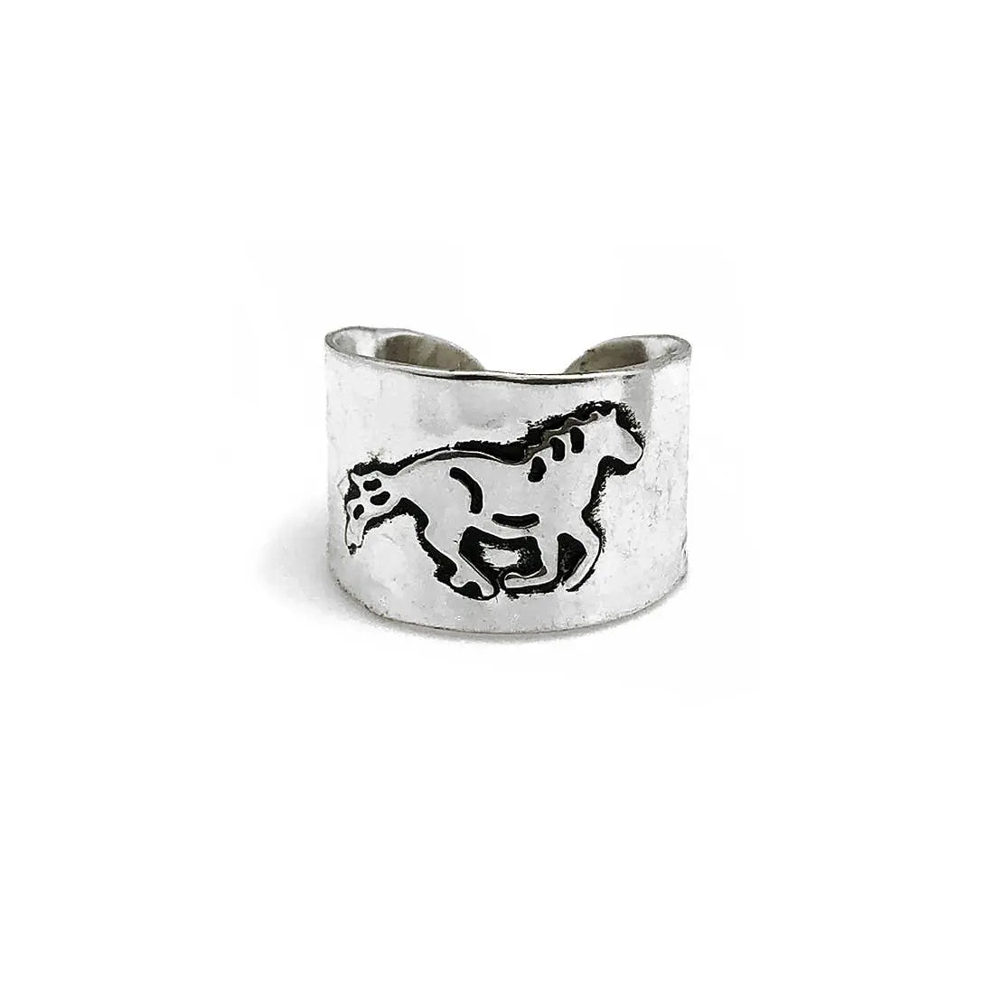 Galloping Horse Cuff Ring - Bridle Up Hope Shop