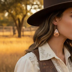 Galloping Horses Copper Engraved Earrings - Bridle Up Hope Shop