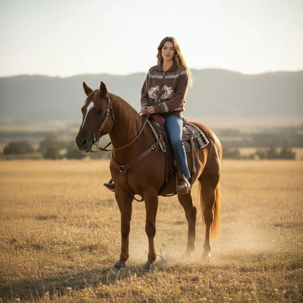 Galloping Horses Zip Cardigan - Bridle Up Hope Shop