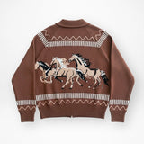 Galloping Horses Zip Cardigan - Bridle Up Hope Shop