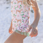 Girls Horse Ruffle Swimsuit - Bridle Up Hope Shop
