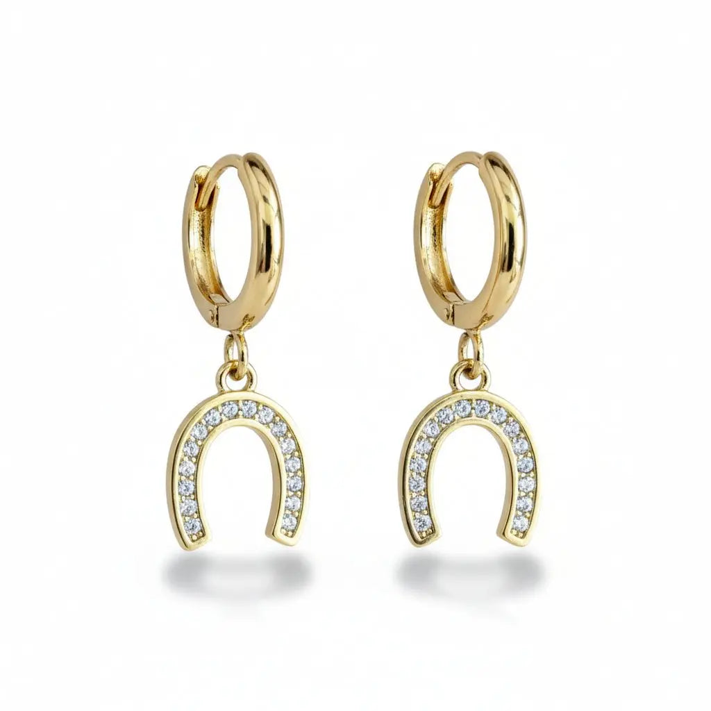 Golden Horseshoe Huggie Earrings - Bridle Up Hope Shop