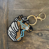 Golden Palomino Horse Hand - Beaded Keychain - Bridle Up Hope Shop
