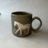 handmade horse mug (grey)