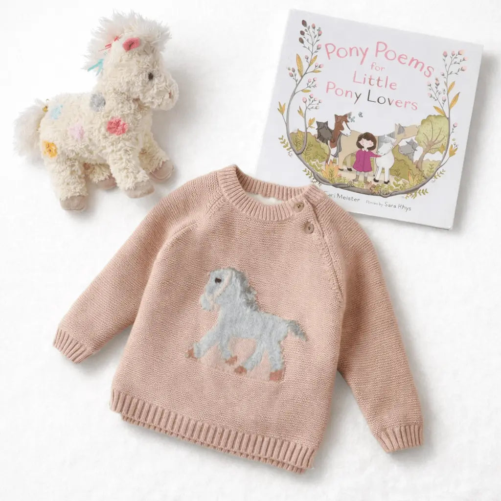 Gwenny Horse Sweater (Blush Pink) - Bridle Up Hope Shop