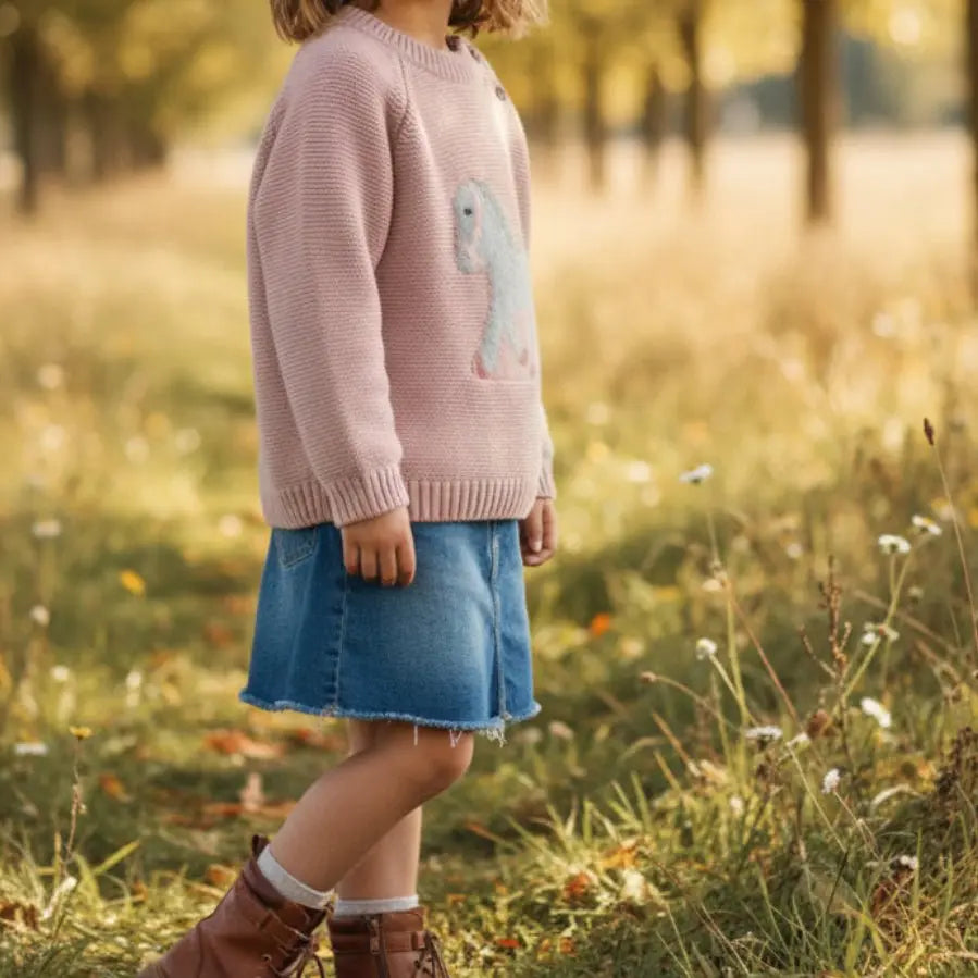 Gwenny Horse Sweater (Blush Pink) - Bridle Up Hope Shop