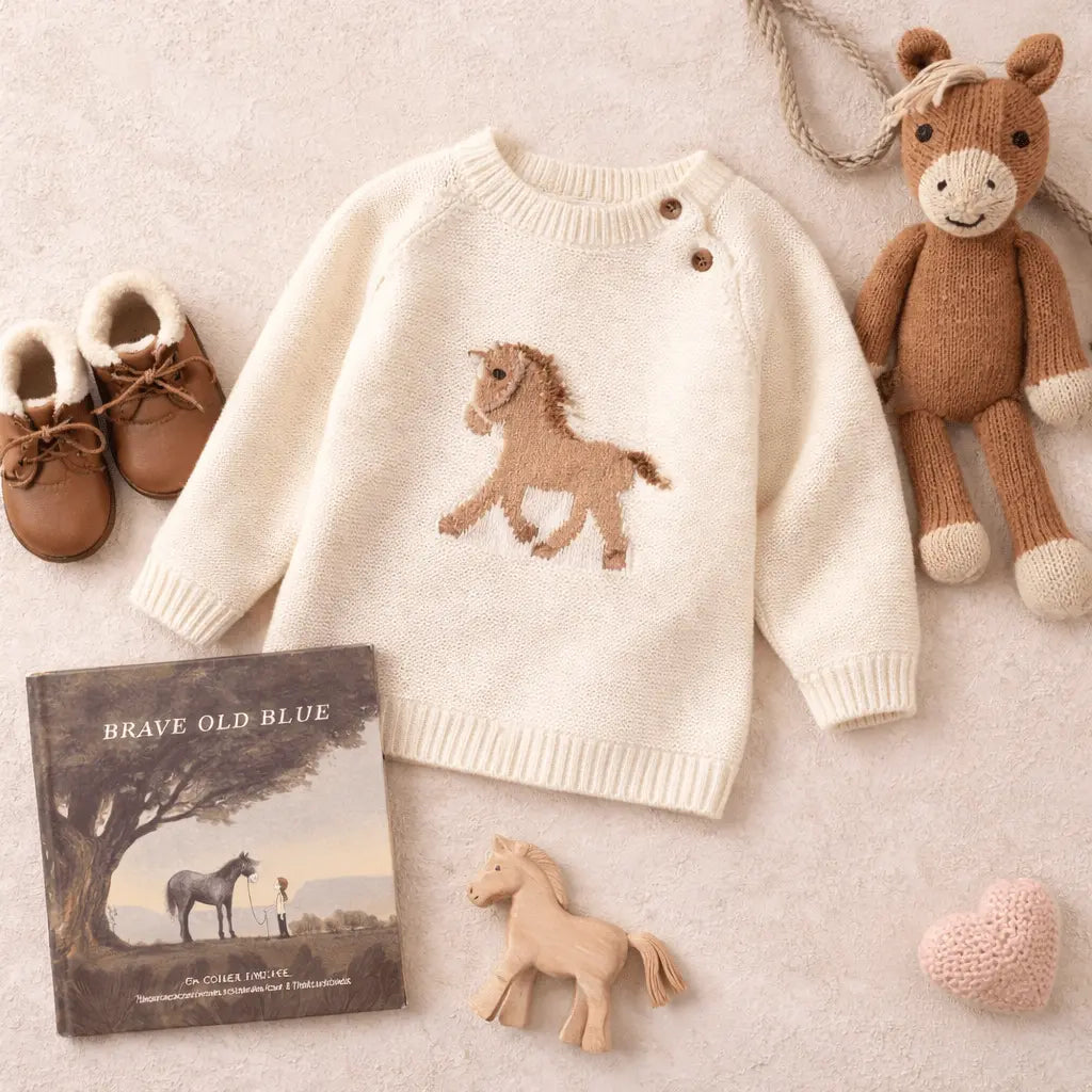 Gwenny Horse Sweater (Cream) - Bridle Up Hope Shop