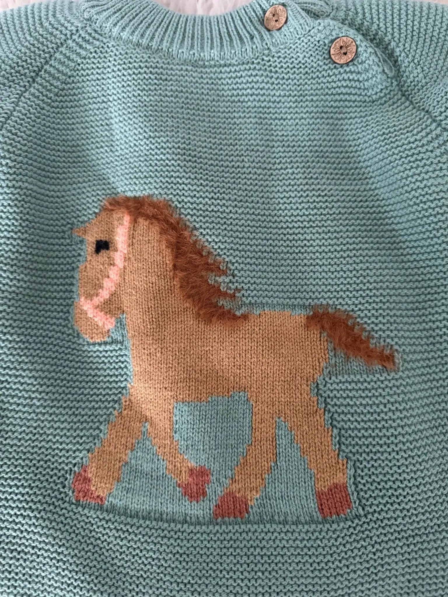 Gwenny Horse Sweater (Seafoam) - Bridle Up Hope Shop