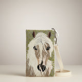 White Mane Horse Hand-Beaded Purse