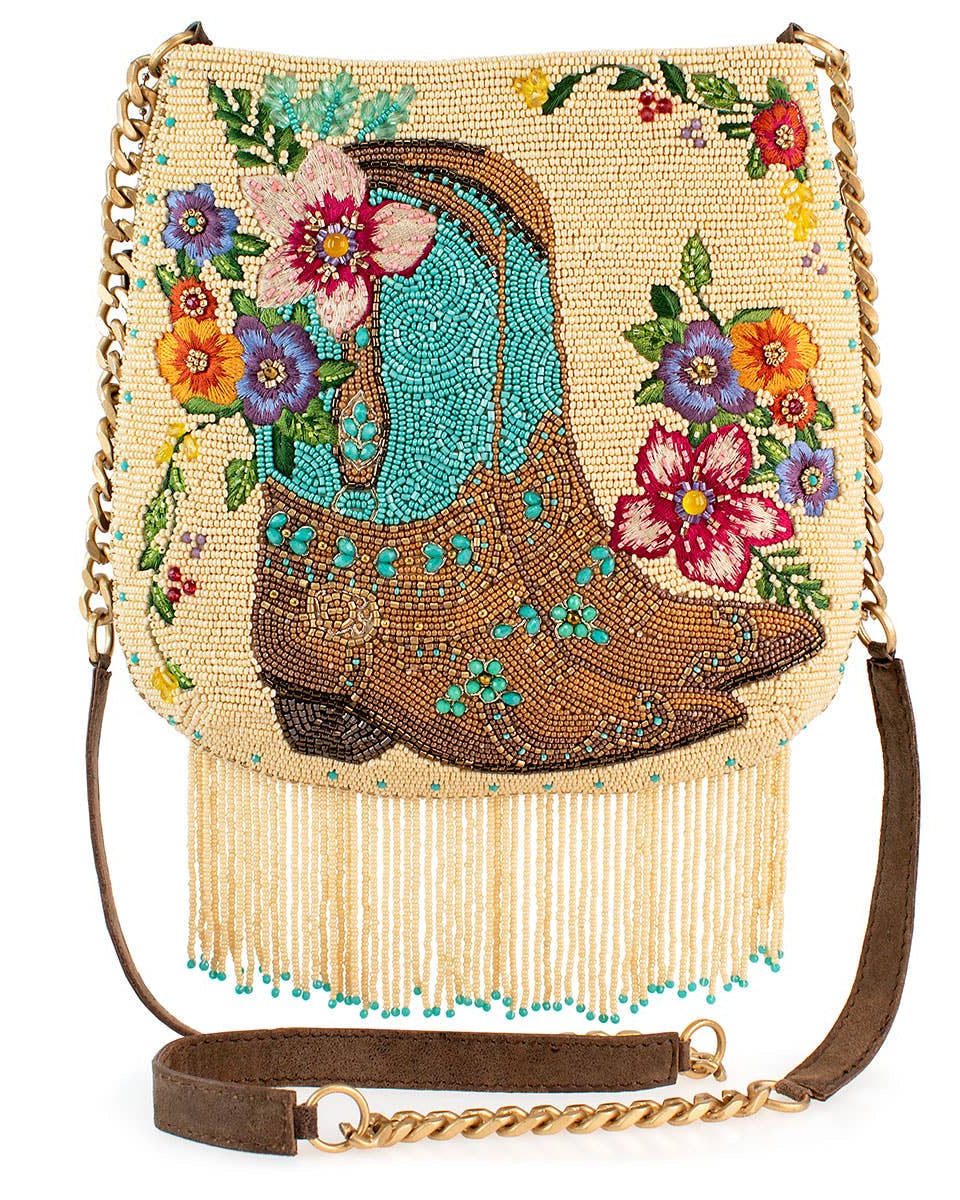 Hand - Beaded Cowgirl Boots Handbag - Bridle Up Hope Shop