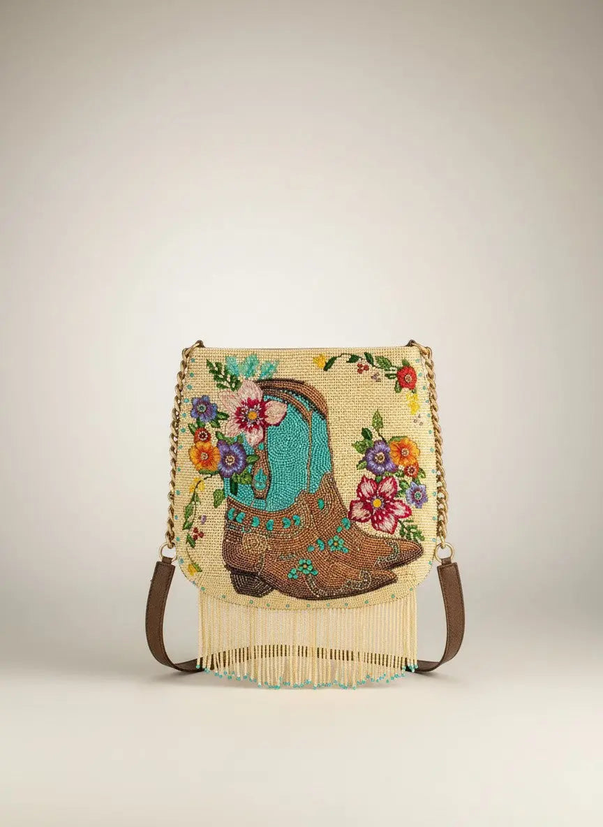Cowgirl Line Dance Hand-Beaded Purse Faire - Mary Frances Accessories