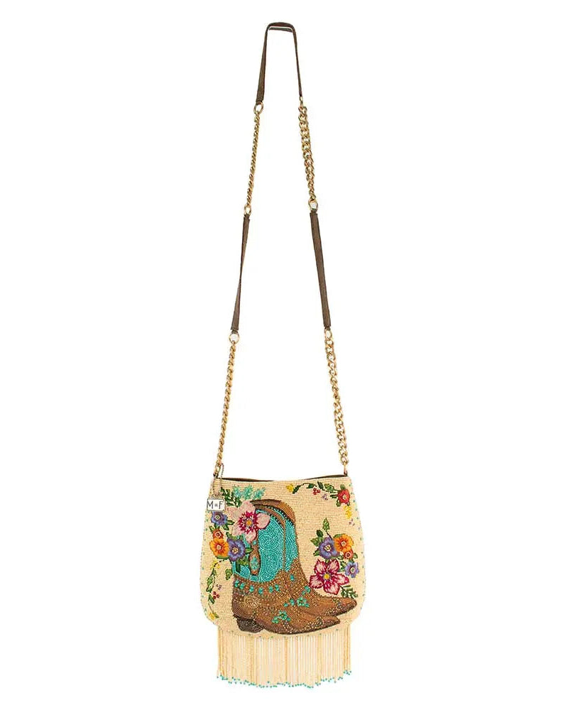 Hand - Beaded Cowgirl Boots Handbag - Bridle Up Hope Shop