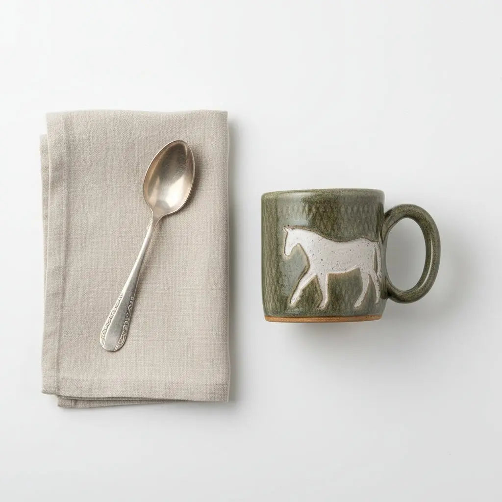 Handmade Horse Mug (Green) - Bridle Up Hope Shop