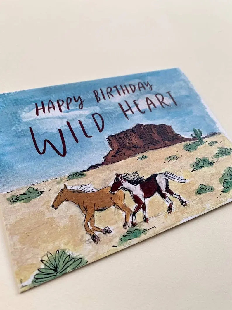 Happy Birthday Wild Heart Horse Card - Bridle Up Hope Shop