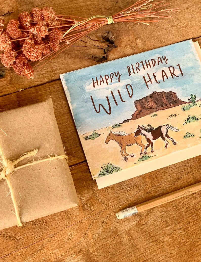 Happy Birthday Wild Heart Horse Card - Bridle Up Hope Shop