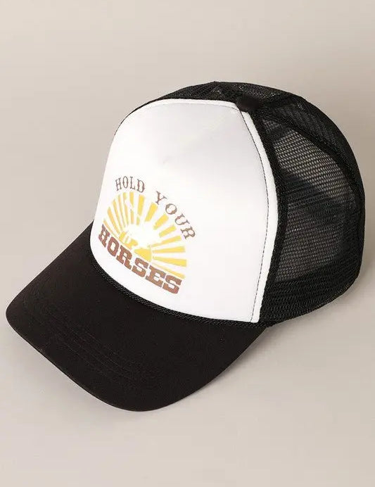 Hold Your Horses Hat (Black) - Bridle Up Hope Shop