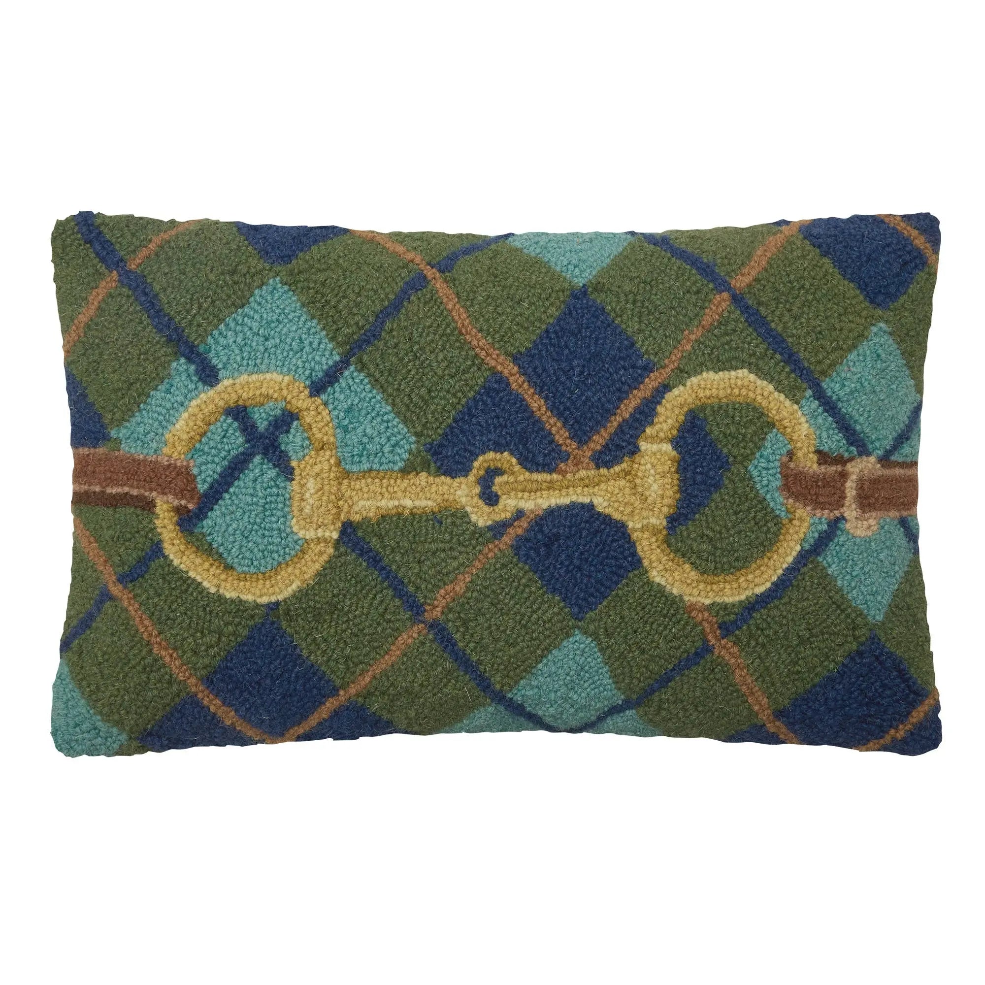 Horse Bit Plaid Wool Pillow - Bridle Up Hope Shop