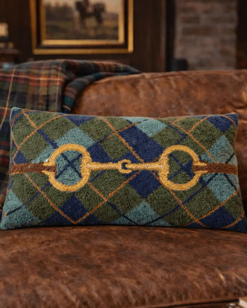 Horse Bit Plaid Wool Pillow - Bridle Up Hope Shop