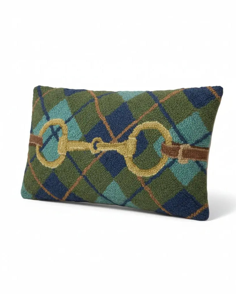 Horse Bit Plaid Wool Pillow - Bridle Up Hope Shop