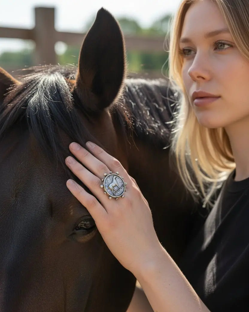 Horse Coin Cuff Ring - Bridle Up Hope Shop
