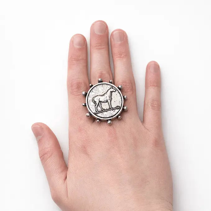 Horse Coin Cuff Ring - Bridle Up Hope Shop