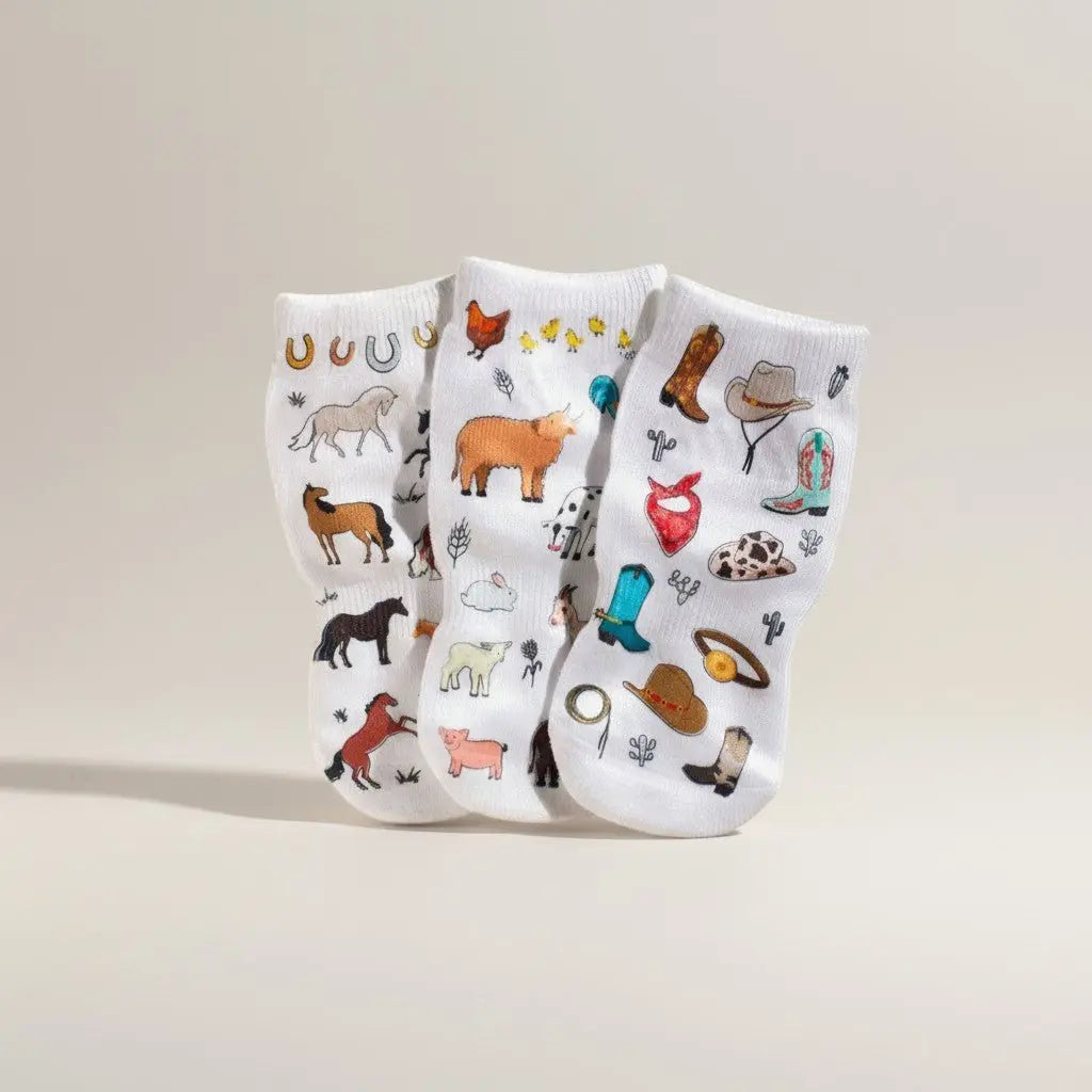 Horse Farm Country Baby Socks (3 pack) - Bridle Up Hope Shop