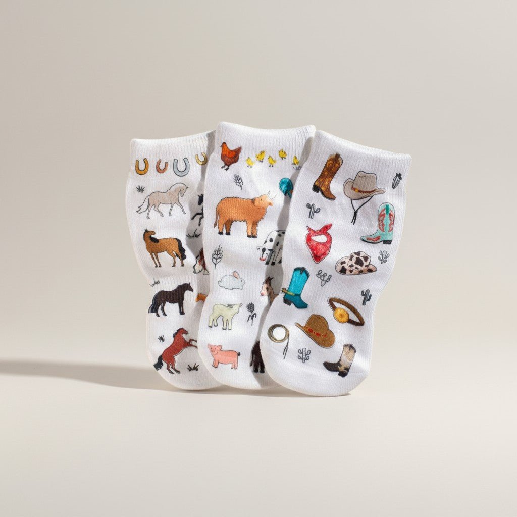 Horse Farm Country Baby Socks (3 pack) - Bridle Up Hope Shop
