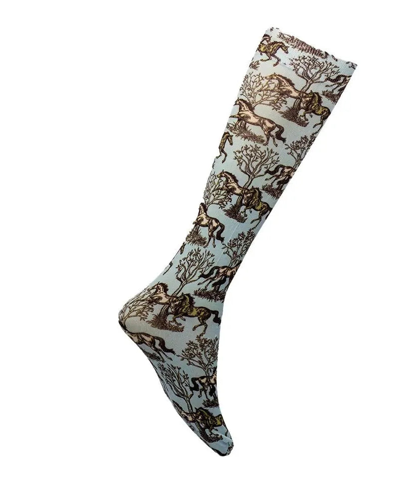 Horse French Toile Socks - Bridle Up Hope Shop