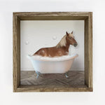 Horse in Bath Wood Sign - Bridle Up Hope Shop
