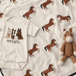 Horse Organic Knit Baby Blanket - Bridle Up Hope Shop