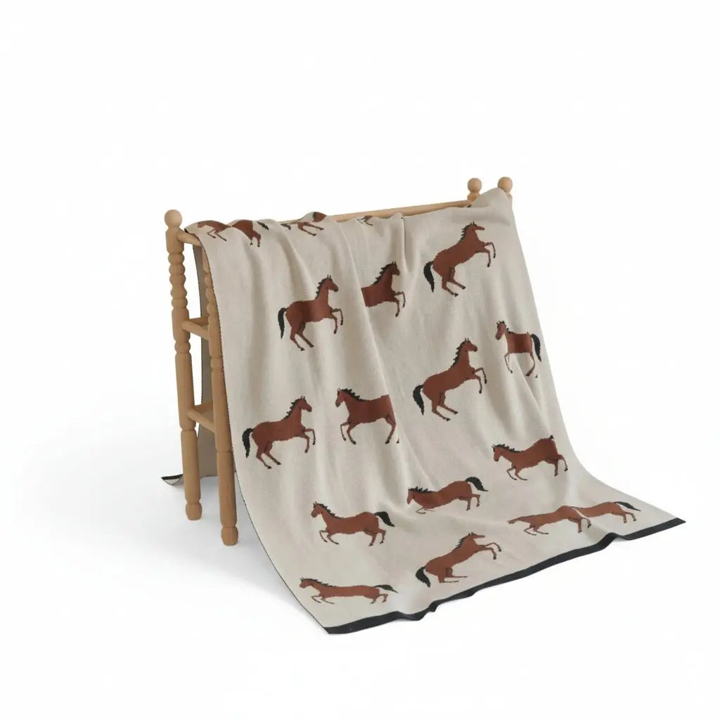 Horse Organic Knit Baby Blanket - Bridle Up Hope Shop