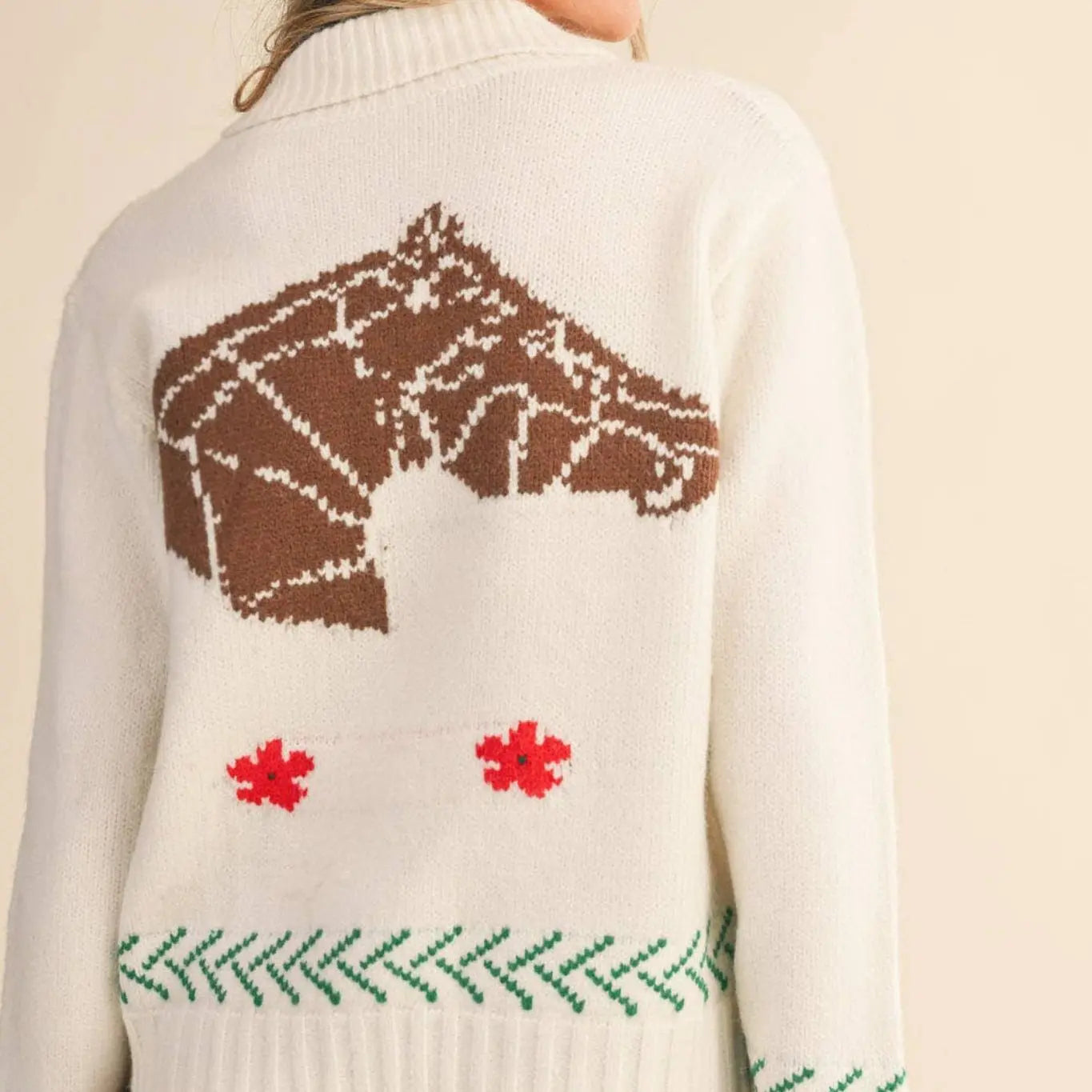 Horse & Poppy Zip Up Cardigan - Bridle Up Hope Shop