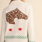 Horse & Poppy Zip Up Cardigan - Bridle Up Hope Shop