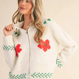 Horse & Poppy Zip Up Cardigan - Bridle Up Hope Shop