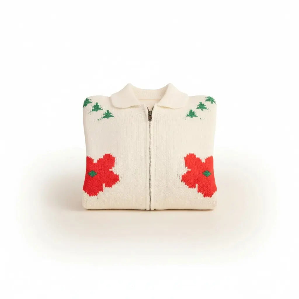 Horse & Poppy Zip Up Cardigan - Bridle Up Hope Shop