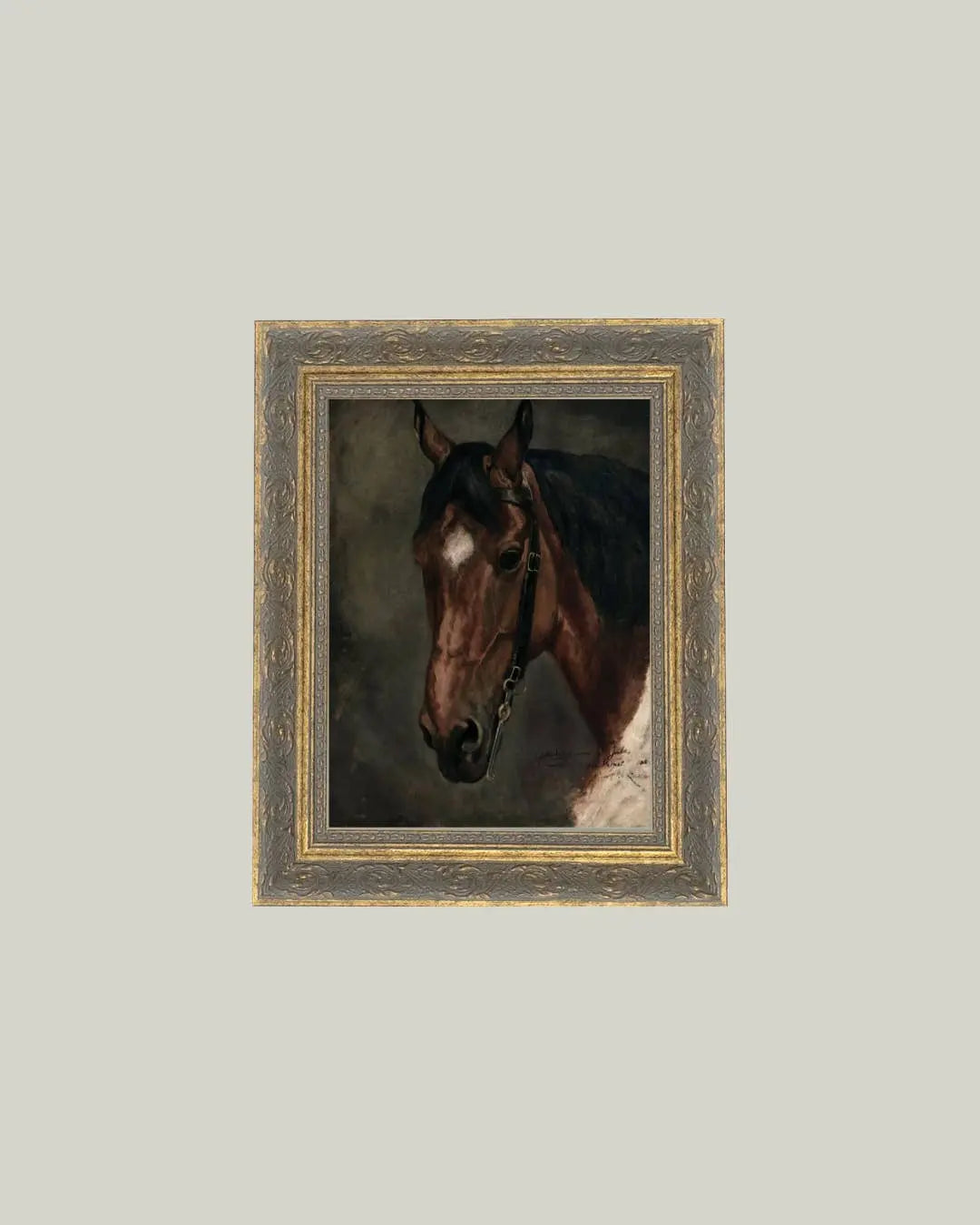 Horse Portrait Framed Antique Art - Bridle Up Hope Shop