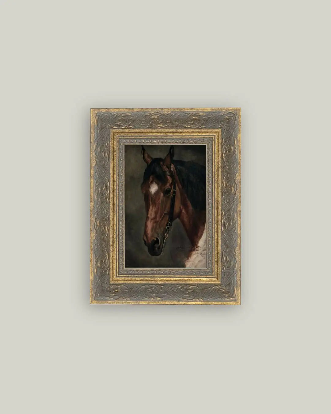 Horse Portrait Framed Antique Art - Bridle Up Hope Shop