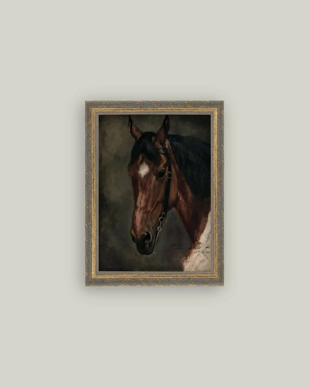 Horse Portrait Framed Antique Art - Bridle Up Hope Shop