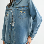Horse Studded Denim Jacket - Bridle Up Hope Shop