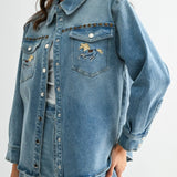 Horse Studded Denim Jacket - Bridle Up Hope Shop