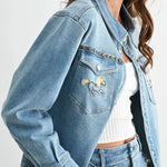 Horse Studded Denim Jacket - Bridle Up Hope Shop