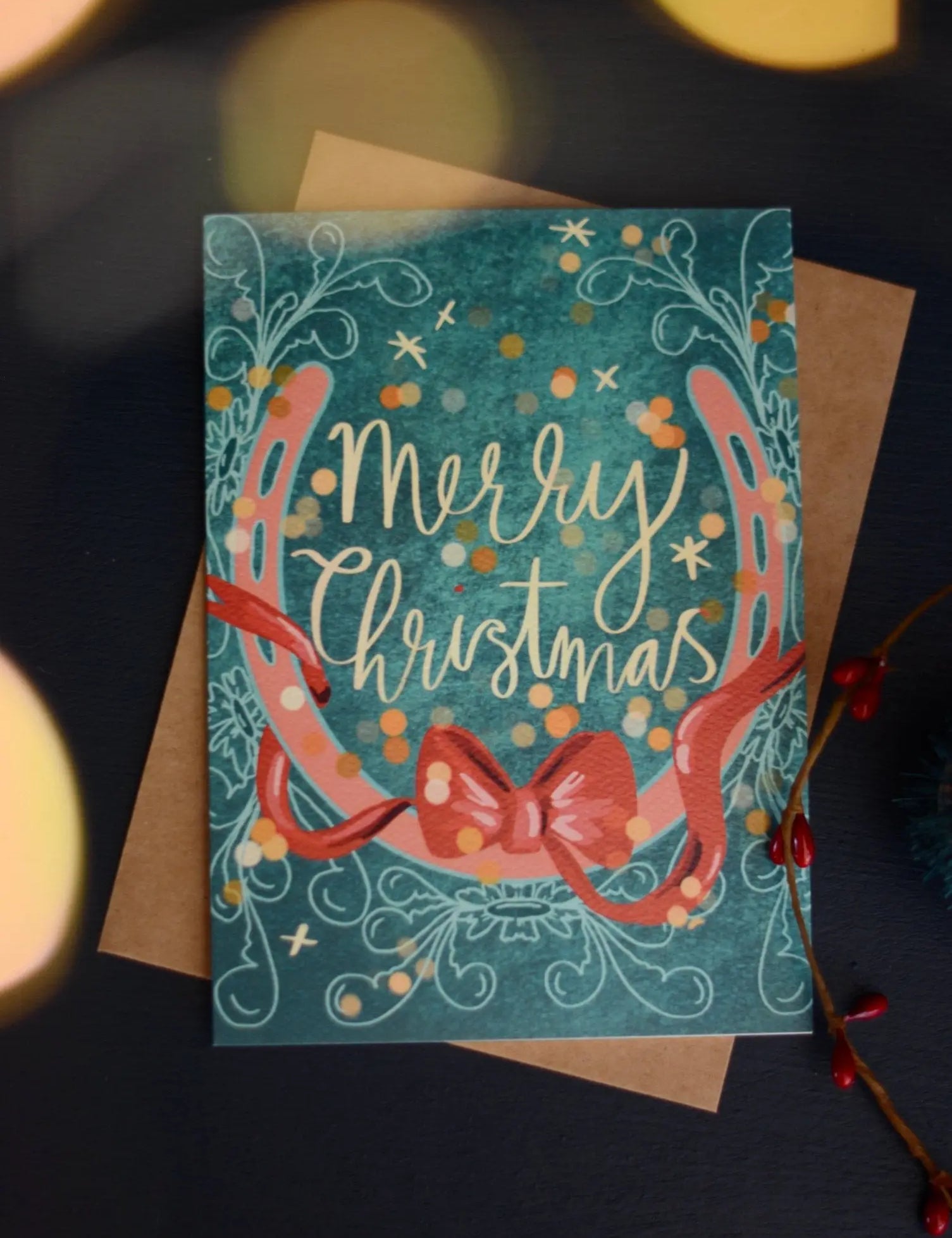 Horseshoe Christmas Card - Bridle Up Hope Shop
