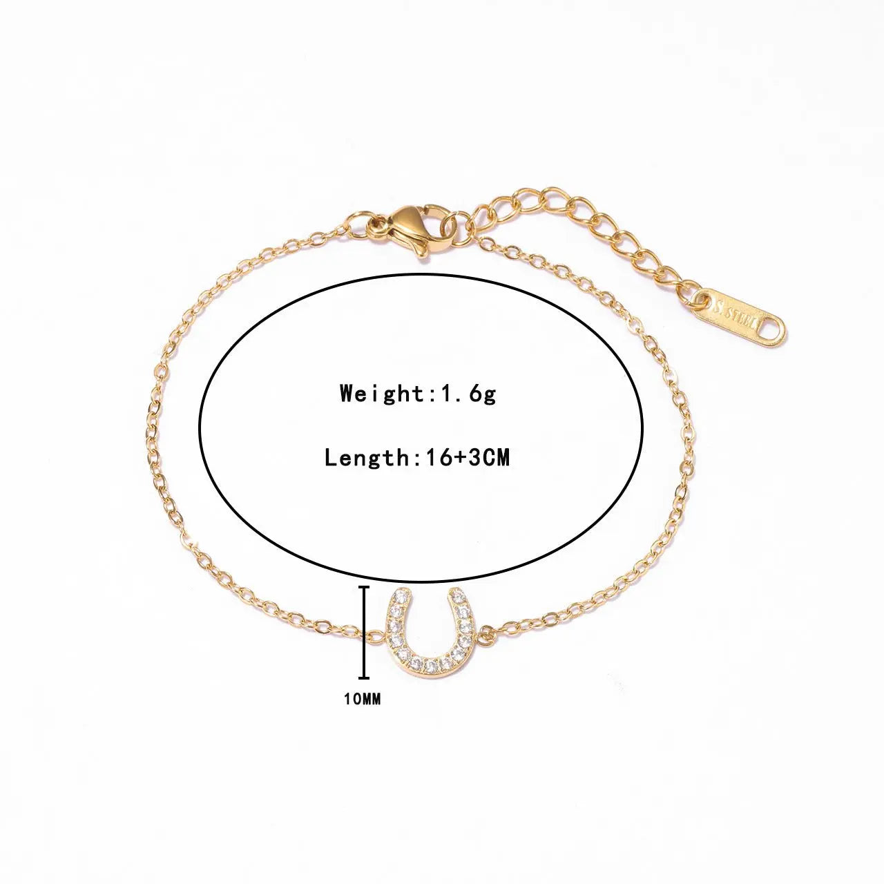 Horseshoe Sparkle Charm Bracelet - Bridle Up Hope Shop