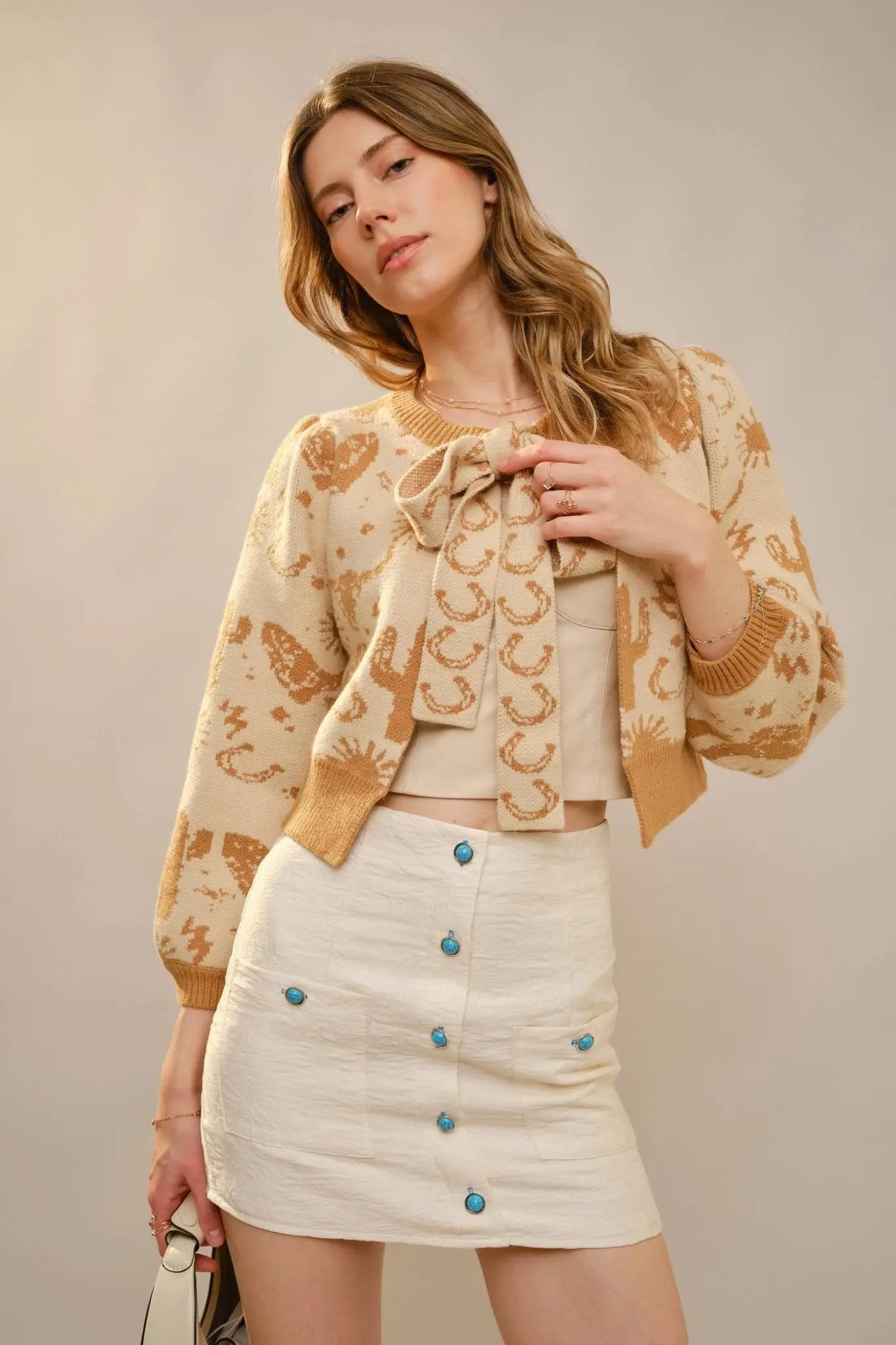 Horseshoe Tie Front Cardigan - Bridle Up Hope Shop